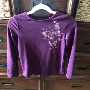 Jumping Beans maroon butterfly long sleeve tee in size 6